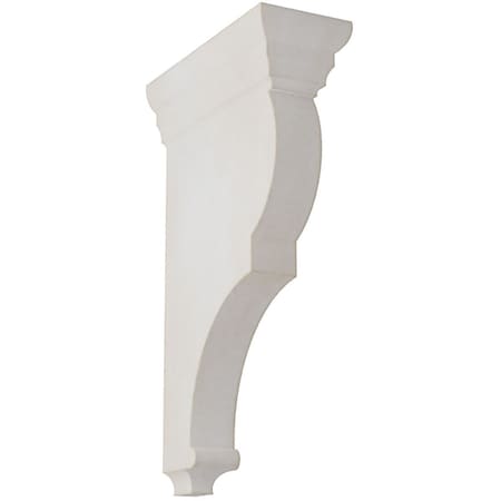 Ekena Millwork 3 1/2"W x 7 1/2"D x 14"H Extra Large Rojas Wood Vintage Decor Corbel, Chalk Dust White CORWD03X07X14RJWH